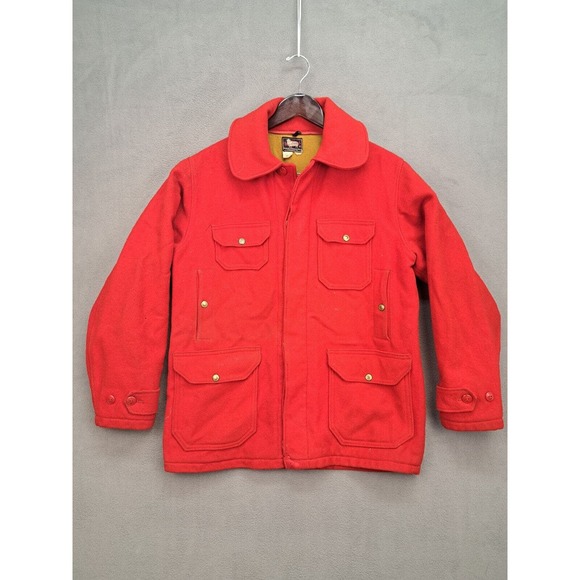 Vintage 50s 60s Woolrich Jacket Mens 40 Hunting Wool Coat Mackinaw Made in USA - Picture 1 of 16